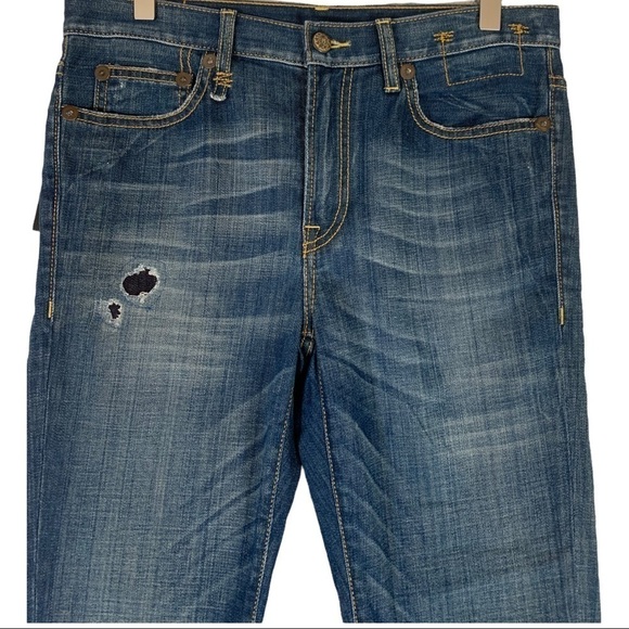 R13 Slouchy Distressed Slim Leg Denim Jeans Size 25 - Picture 3 of 9